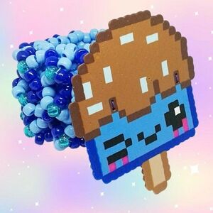 Blue Popsicle Kandi Cuff